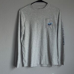 Boy’s Vineyard Vines Boston Heather Gray Long Sleeve Tee Size Large (16)